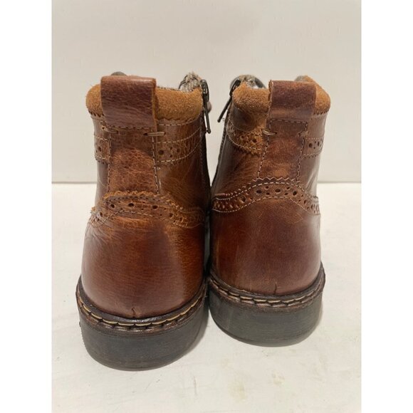 STEVE MADDEN MENS WESTERN CONGNAC LEATHER ANKLE BOOTS BRONW SIZE 9 - Picture 5 of 10